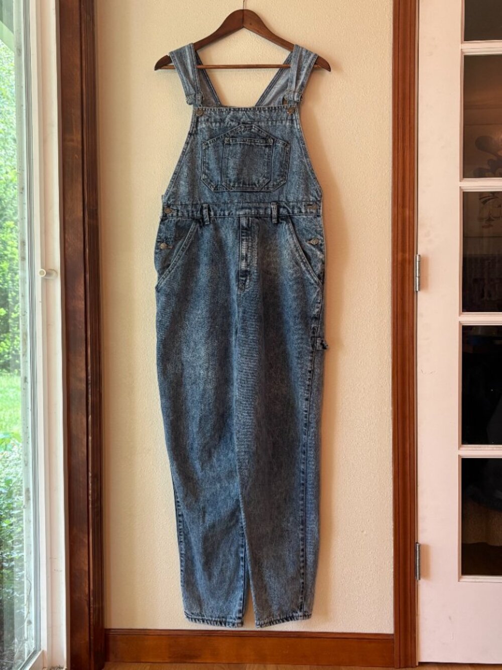 Vintage 90s EUC Baccini Acid Wash Denim Overalls Cotton M Y2K Grunge Utility Bib